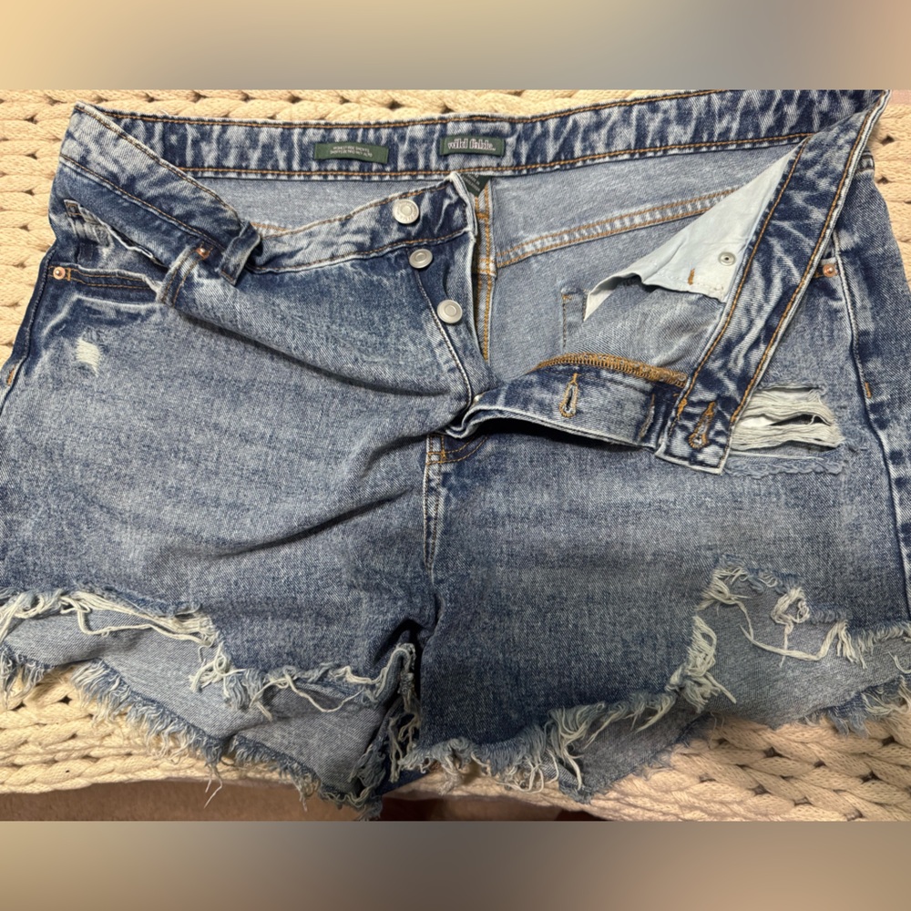 Wild Fable Distressed Blue Denim Highest Rise Shorts Size 18